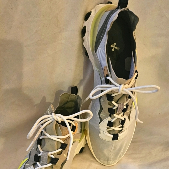 Nike React Element 55 Women's 8 Gray Volt Athletic Running Shoes Sneakers - Picture 5 of 9